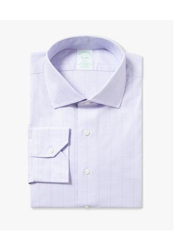 Pastel Purple Slim-fit Non-iron Stretch Cotton Shirt With English Spread Collar - Uomo Camicie Eleganti Pastel Purple 16h