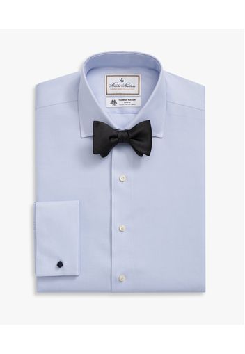 Light-blue Slim Fit Non-iron Cotton Dress Shirt With English Spread Collar - Uomo Camicie Eleganti Light Blue 17h