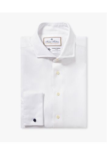 Camicia Bianca Non-iron In Cotone Con Colletto Semi Francese - Uomo Camicie Eleganti Bianco 16h