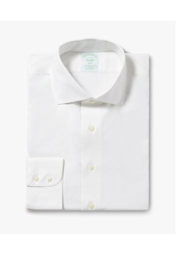 White Slim-fit Non-iron Stretch Cotton Shirt With English Spread Collar - Uomo Camicie Eleganti White 16