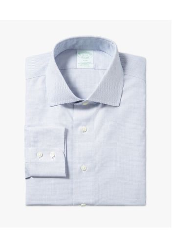 Blue Slim-fit Non-iron Stretch Cotton Shirt With English Spread Collar - Uomo Camicie Eleganti Bright Blue 16