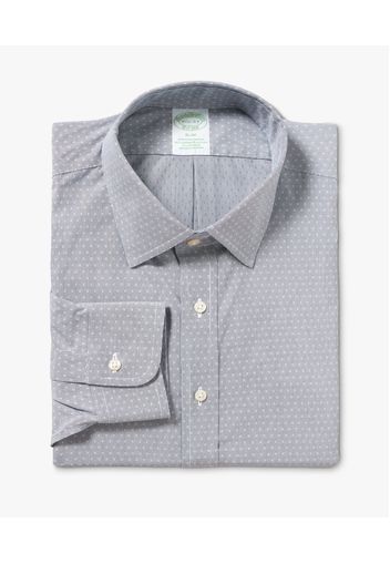 Grey Slim-fit Non-iron Stretch Cotton Dress Shirt With Ainsley Collar - Uomo Camicie Eleganti Grey 16