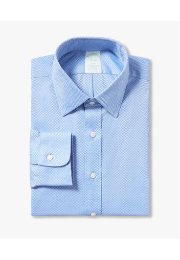 Blue Slim-fit Non-iron Stretch Cotton Shirt With Ainsley Collar - Uomo Camicie Eleganti Blue 15h