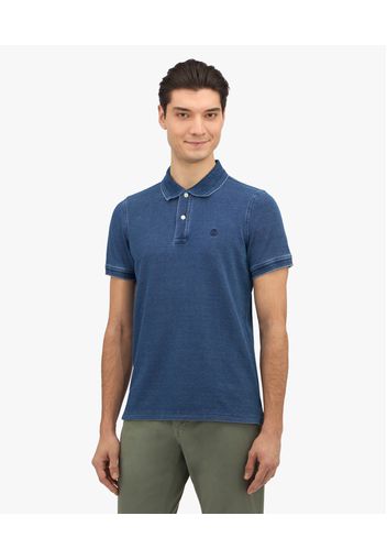 Polo Indaco Sfumato Slim Fit In Piqué - Uomo Polo Indaco L