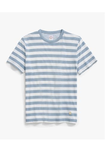 Blue Striped Linen And Cotton T-shirt - Uomo T-shirt Blue And White S