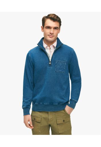 Indigo Half-zip Cotton Jersey - Uomo Maglieria Indigo M