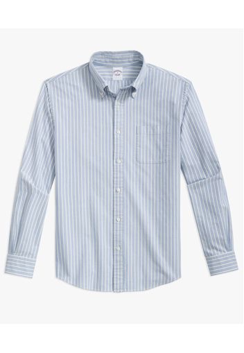 Camicia Sportiva Blu A Righe Regular Fit Oxford Friday Con Collo A Polo Button-down - Uomo Camicie Sportive Blu S