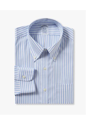 Camicia Azzurra A Righe Regular Fit Non-iron Con Collo Button-down - Uomo Camicie Eleganti Blu Chiaro 17