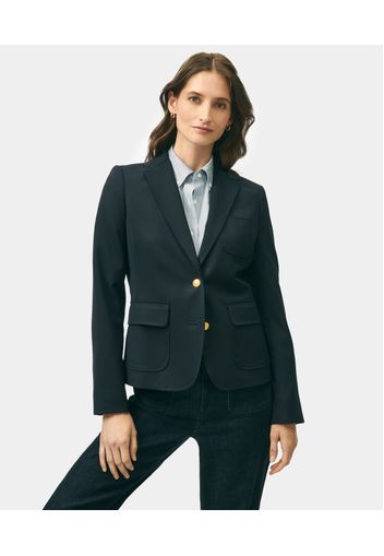 Cropped Wool Blend Blazer - Donna Giacche E Blazer Navy 8