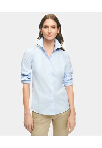 Fitted Fit Non-iron Supima Stretch Pinpoint Oxford Shirt - Donna Camicie E T-shirt Light Blue 10