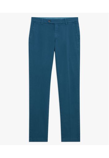 Teal Stretch Cotton Chinos - Uomo Pantaloni Casual Teal 34