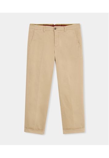 Relaxed Fit Cotton Chinos - Uomo Pantaloni Casual Beige 44