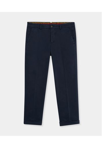 Relaxed Fit Cotton Chinos - Uomo Pantaloni Casual Navy 44