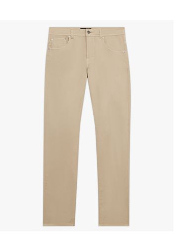 Beige Stretch Cotton Five-pocket Pants - Uomo Pantaloni Casual Beige 34