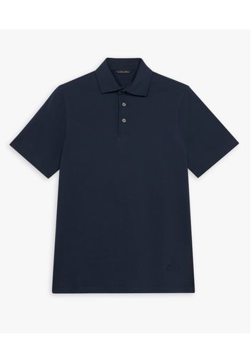 Navy Cotton Polo Shirt - Uomo Polo Blue Xxl