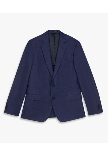 Navy Linen And Virgin Wool Blend Blazer - Uomo Giacche E Blazer Bluette 46