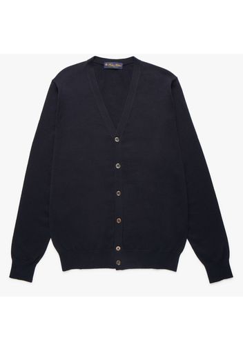 Cardigan in cotone e cachemire - male Blu navy S