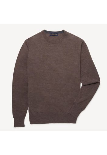 Maglione con collo a giro in lana Merino - male Marrone S