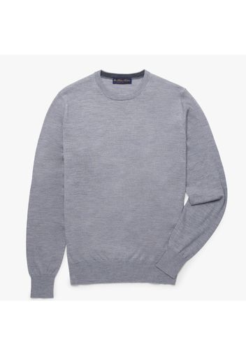 Maglione con collo a giro in lana Merino - male Grigio medio XS