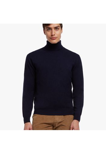 Maglione dolcevita in lana e cachemire - male Blu navy XS