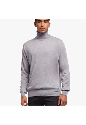 Maglione con collo a lupetto in lana Merino - male Grigio medio S