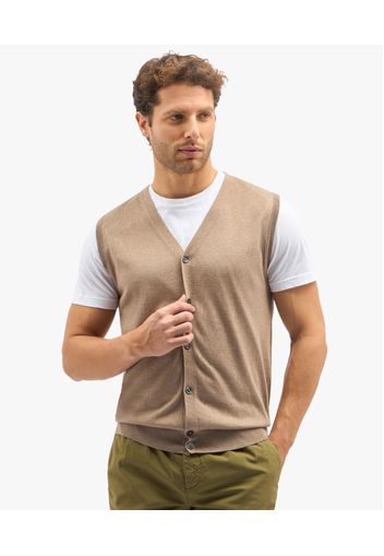 Beige Silk-cashmere Blend Sweater Vest - Uomo Maglieria Beige M