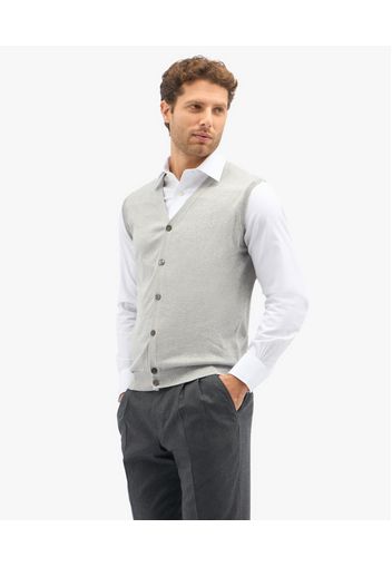 Light Grey Silk-cashmere Blend Sweater Vest - Uomo Maglieria Light Grey S