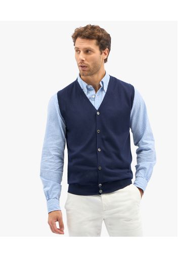 Navy Silk-cashmere Blend Sweater Vest - Uomo Maglieria Navy Xxl