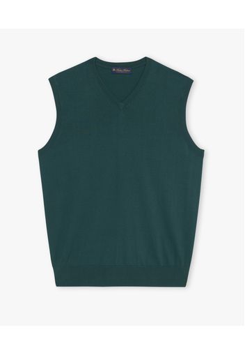 Green Cotton Sweater Vest - Uomo Maglieria Green M