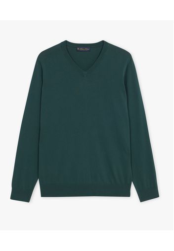 Maglione Verde In Cotone A Scollo A V - Uomo Maglieria Verde Xxl