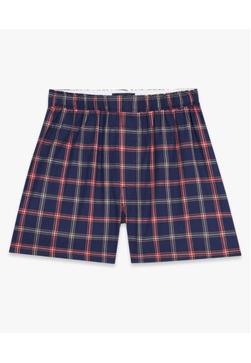 Navy Check Cotton Boxers - Uomo Intimo Navy S