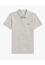 Polo Grigia Screziata Slim Fit In Piqué Di Cotone Elasticizzato - Uomo Polo Grigio Xxl