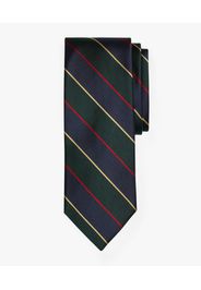 Silk Striped Tie - Uomo Cravatte E Pochette Da Taschino Green Regular