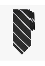 Cravatta Regimental In Seta Nera - Uomo Cravatte E Pochette Da Taschino Nero Regular