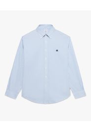 Blue-and-white Regular-fit Non-iron Stretch Supima Cotton Casual Shirt With Button-down Collar - Uomo Camicie Sportive Blue S