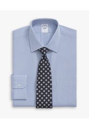 Blue Striped Regular-fit Non-iron Cotton Shirt With Ainsley Collar - Uomo Camicie Eleganti Blue 16h