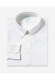 White Slim-fit Non-iron Stretch Cotton Shirt With Button-down Collar - Uomo Camicie Eleganti White 15h