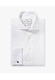 Camicia Bianca Non-iron In Cotone Con Colletto Semi Francese - Uomo Camicie Eleganti Bianco 16h