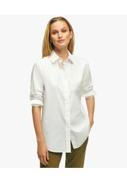 White Relaxed Fit Non-iron Stretch Supima Cotton Shirt - Donna Camicie E T-shirt White 10