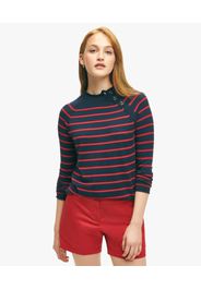 Navy And Red Mariner Striped Silk-cotton Sweater - Donna Maglieria Navy And Red Xl