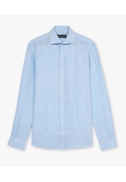 Light Blue Linen Casual Shirt - Uomo Camicie Sportive Light Blue M