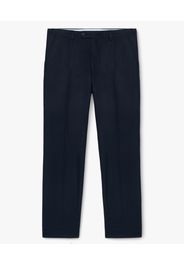 Navy-blue Wool-blend Regular Fit Flat-front Trousers - Uomo Pantaloni Navy 30