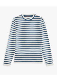 Light Blue Striped Crewneck Sweater - Uomo Maglieria Denim S