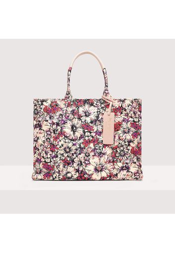 Never Without Bag Cross Flower Print Medium Borse a Mano MUL.CREAMY PINK Tessuto con stampa floreale