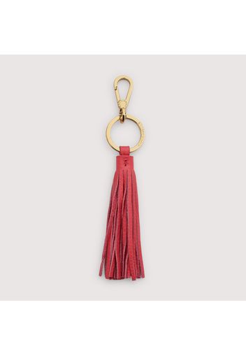 Tassel Portachiavi & Charms CRANBERRY Pelle con Grana e Metallo