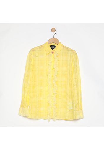 Camicia motivo tono su tono - giallo chiaro