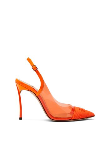 Blade Fluo PVC Décolleté Slingback, Décolleté, Orange, Vernice