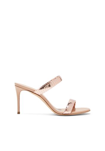 Julia C-Viper Mule, Mules, Sandstone e Dafne, Maglie metallizzate effetto serpente