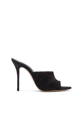 Julia Satin Plissé Mule, Mules, Nero, Satin plissé