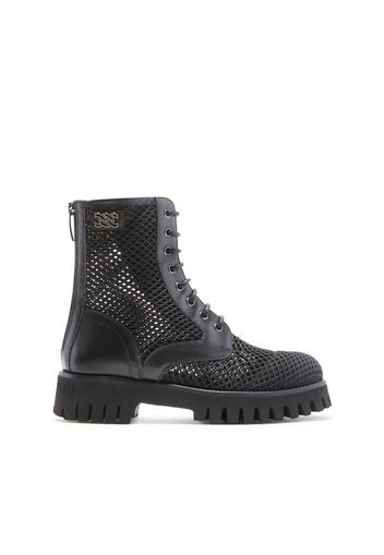 Trappeur Netweb Biker Boots, Stivaletti, Nero, Rete di nylon con doppia tramatura ad effetto 3D